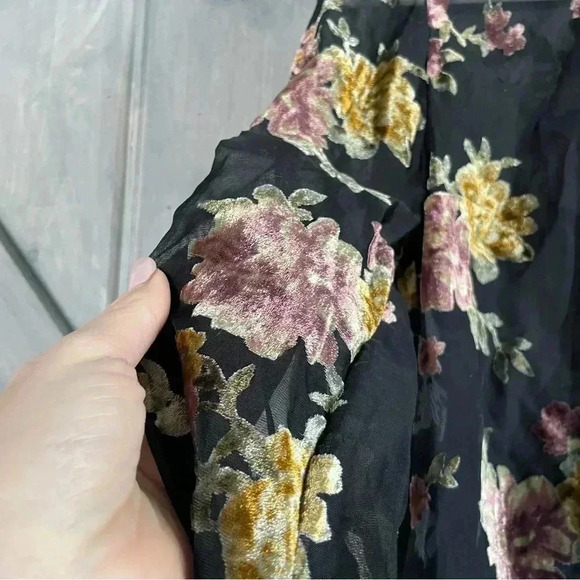 Velvet Floral‎ Top burnout grunge whimsygoth fairy grunge autumn fairy - Picture 3 of 6